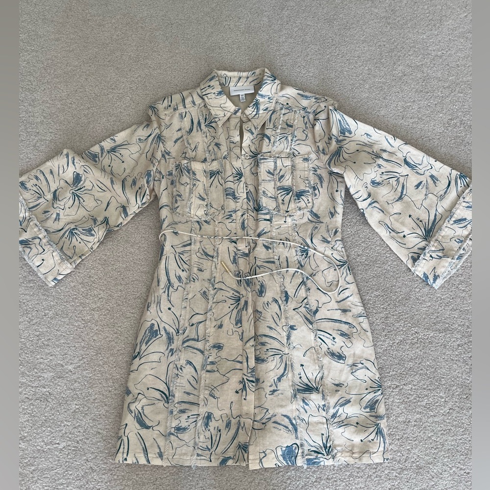 Significant Other Cream and Blue Dress Size 6